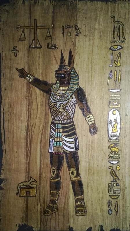 Papyrusbild: "Anubis Wächter des Reiches"